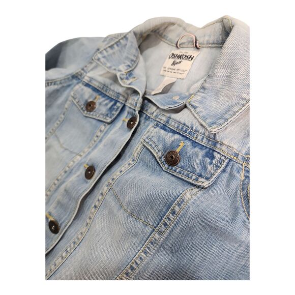 OshKosh B'Gosh Denim Girl's Size 7 Jean Jacket Long Sleeve Snap Front Light wash - Picture 6 of 7